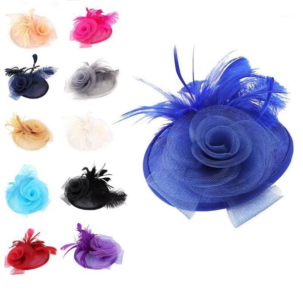 

elegant bridal wedding hats ostrich feather hat cap women party decor1