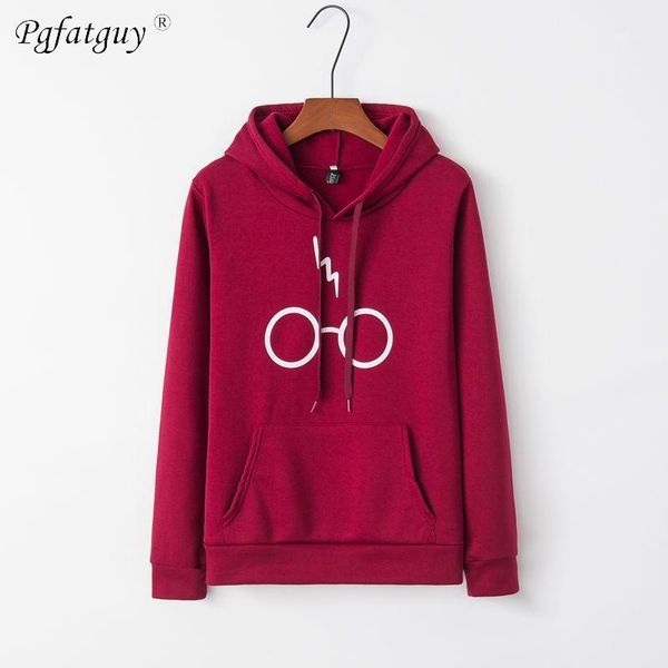

2019 new women casual trend cloth autumn fall long sleeve wine red black hoodies sweatshirts eyeglasses letter printed pullovers1