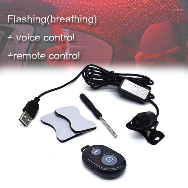 

interior&external lights 2021 valentine's day car inner decoration light led usb red star sky projector atmosphere lamp interior1
