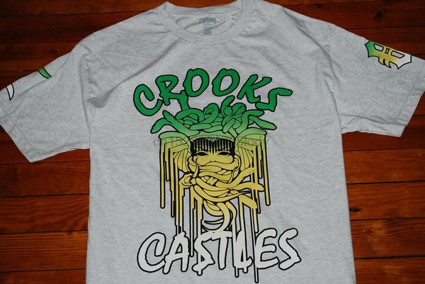 

new crooks and castles snake face green yellow drip graphic t-shirt (medium) sport hooded sweatshirt hoodie