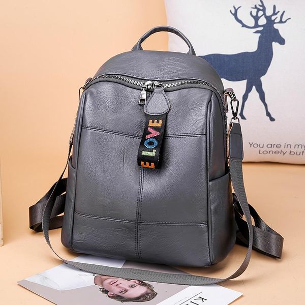 

мода из мягкой кожи рюкзака для женщин многоцелевой больших сумки рюкзаки мужчины девушки школы путешествие рюкзак mochila черного xa277h jl