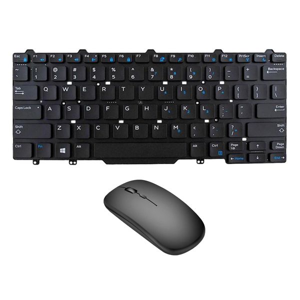 

английский клавиатура для ноутбука клавиатура компьютера laptop + беспроводная мышь для latitude 3340 e3340 e5450 e7450