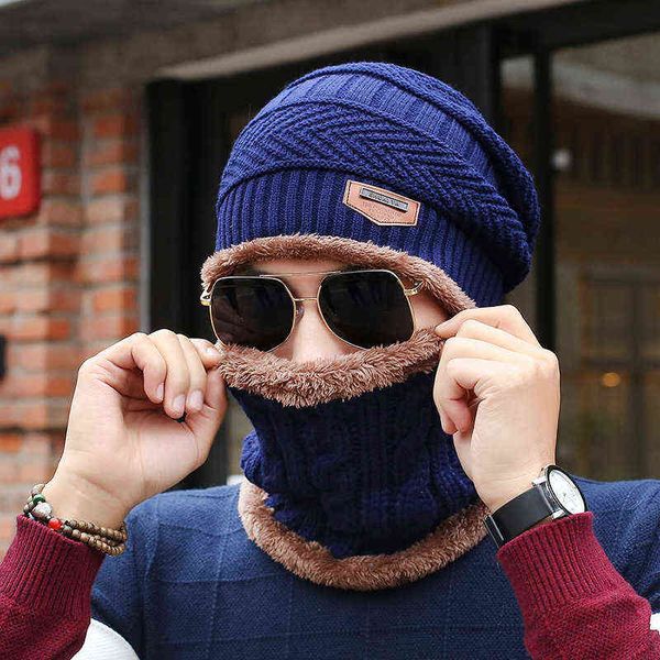 Heiße Mens Gestrickte Hals Wärmer Winter Hut Woolen Warme Wandern Radfahren Outdoor Ski Cap Sport Klettern Frauen Stricken Schal Mützen y1229