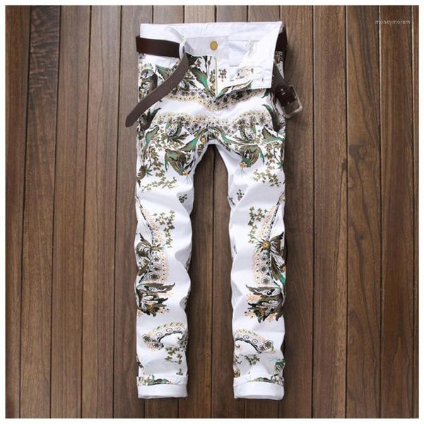 

animal printed mens skinny jeans white slim stretch denim jeans men hip hop street fashion jogger pants casual trousers1, Blue