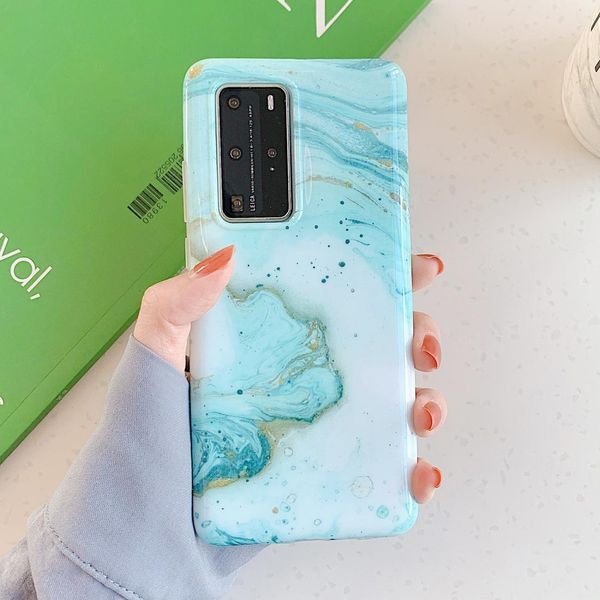 

for huawei p40 glossy marble pattern soft tpu protective case