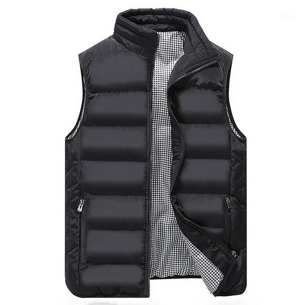 

men's vest autumn and winter thickened warm down cotton clothes vest men's korean style fashionable casual large size1, Black;white