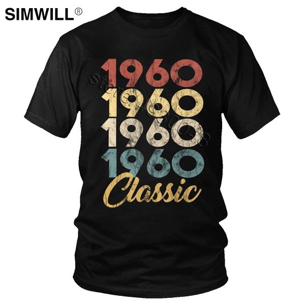 

sport men's classic vintage born in 1960 60th birthday gift t-shirt 60 years old anniversary tee shirt short sleeves cotton tshirt top