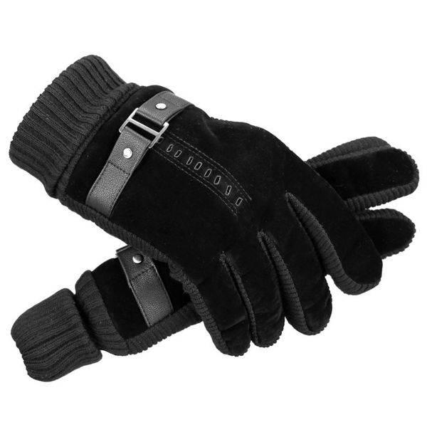 

теплый отец средних лет осенью и зимой утолщена перчатки для деда пожилых мужчин, Blue;gray