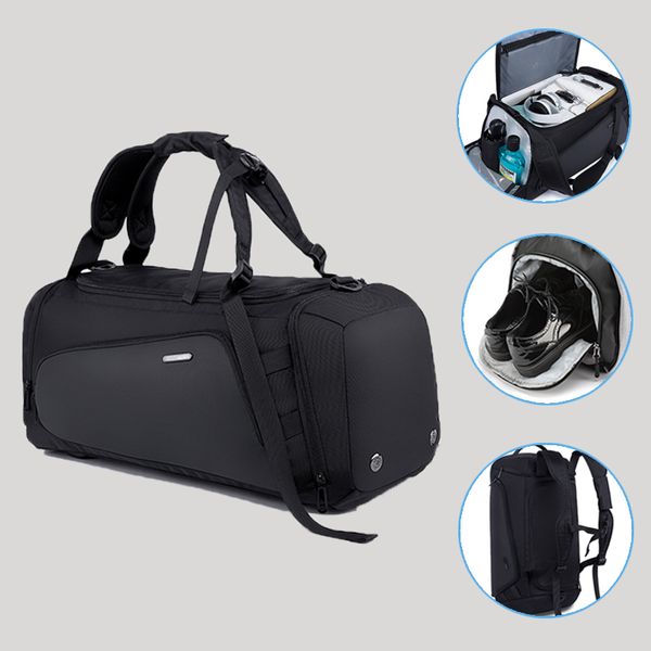 

large capacity male travel bags hand luggage bag backpack man duffle bag multifunction big sports bags with shoe pouch lj201111