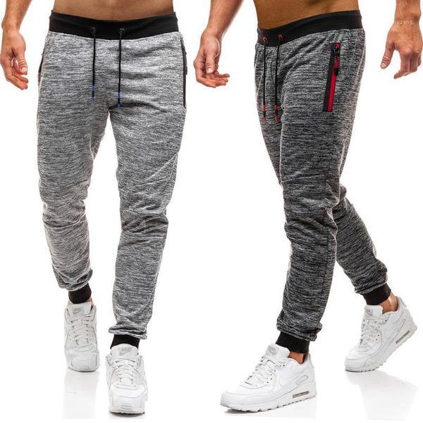 

men pants new 2020 men's ply-size tethered trousers men's zipper pocket jogging pants men1, Black