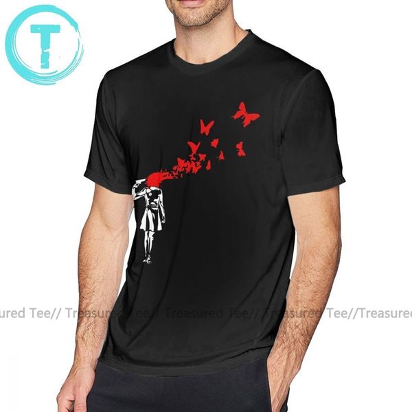 

banksy t shirt banksy - girl butterfly t-shirt plus size 100 percent tee shirt fun casual mens printed tshirt sport hooded sweatshirt hoodie