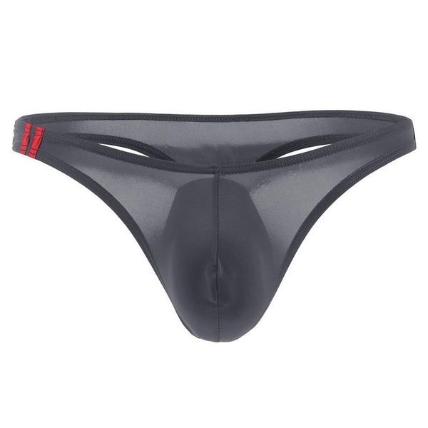 

underpants men thong briefs underwear ice silk thin panties pouch bikini beach bodysuit lingerie male, Black;white