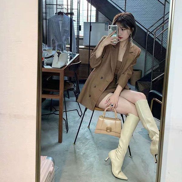 

mcjna 2020 autumn new women's clothing online red foreign style suspender sling small skirt yujie style two suspender skirt casual suit, Gray