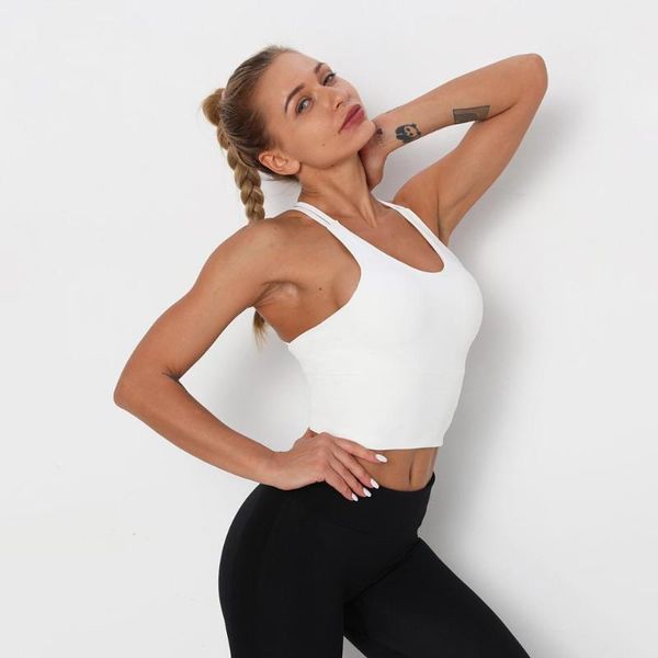 

women breathable sports bras shockproof padded yoga bra girl running high stretch seamless bra gym fitness quick dry sports, White;black