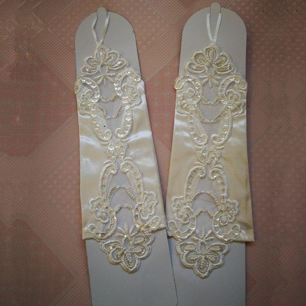 

stock sale women banquet party fingerless elegant lace embroidered wedding gloves rekawiczki biale barato st033 h jllmji, White