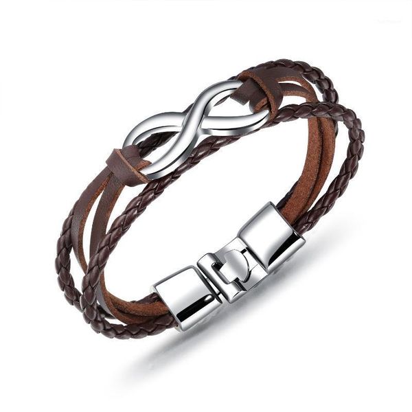 

infinity woven leather couple bracelet rope stainless steel bracelet for women men friendship bracelets snap button1, Golden;silver