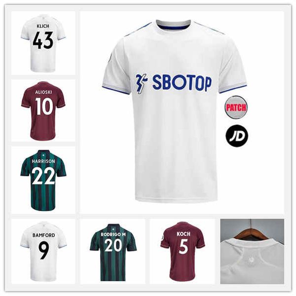

20 21 leeds soccer jersey player version costa 2020 2021 bamford clarke alioski phillips klich men kids kits football shirts uniform, Black;yellow