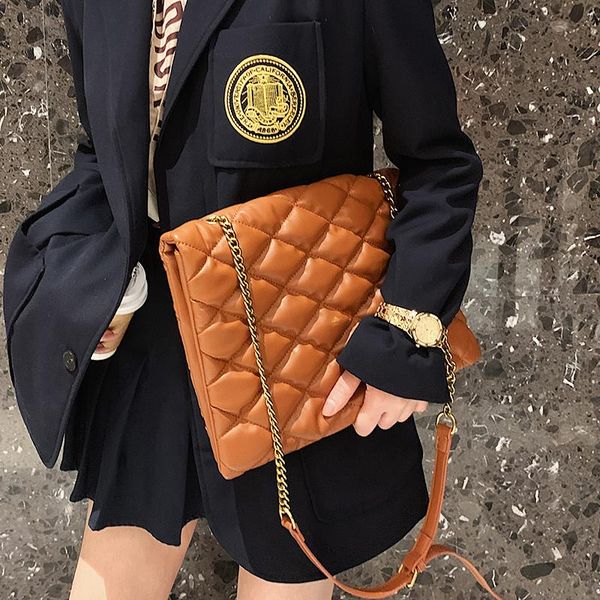 

french fashion retro large capacity banquet clutch & elegant rhombus shoulder bag messenger bag width 35cm height 26cm