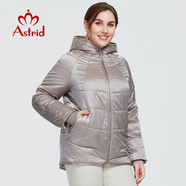 

astrid 2020 new autumn winter women's coat women windproof warm parka plaid fashion jacket hood large sizes female clothing 9385 1014, Black