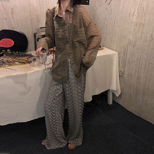 

fashion suittwo часть нового вс доказательства рубашки зебра печати pantsshirt широкой ноги кальсоны широкой нога брюки для женщин в начале, Gray