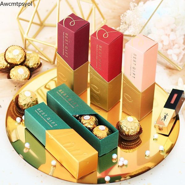 

gift wrap creative lipstick candy box wedding favor baby shower birthday party supplies decoration package bags1