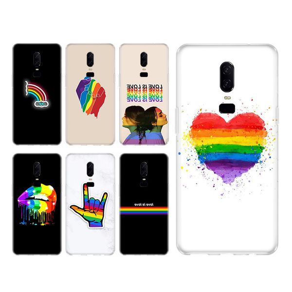 

gay lesbian lgbt rainbow pride silicone back phone shell case for oneplus 1+ one plus 8 7t 7 pro 6t 6 5t 5 cover coque
