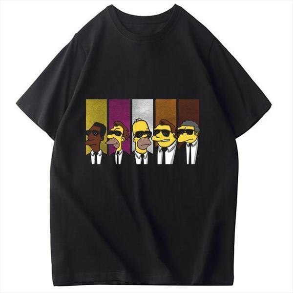 

reservoir dogs simpsons t-shirts india funny tshirts printed animes style solid cotton tees short sleeve t shirts female, White;black