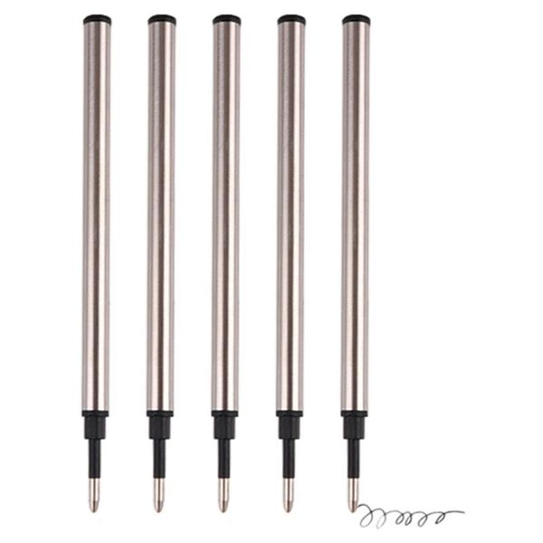 

5pcs ballpoint pen refills replacement 0.5mm blue black ink color school office t5ea, Blue;orange