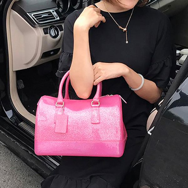 

sunny beach brand fashion female handbags jelly bags pvc waterproof beach bag luxury 30cm pillow bag for women c0121