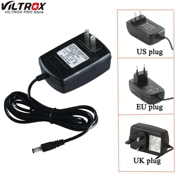 

lighting & studio accessories viltrox 2m 100v-240v ac/dc converter adapter 12v 2a power supply eu plug us uk for led light monitor viewfinde