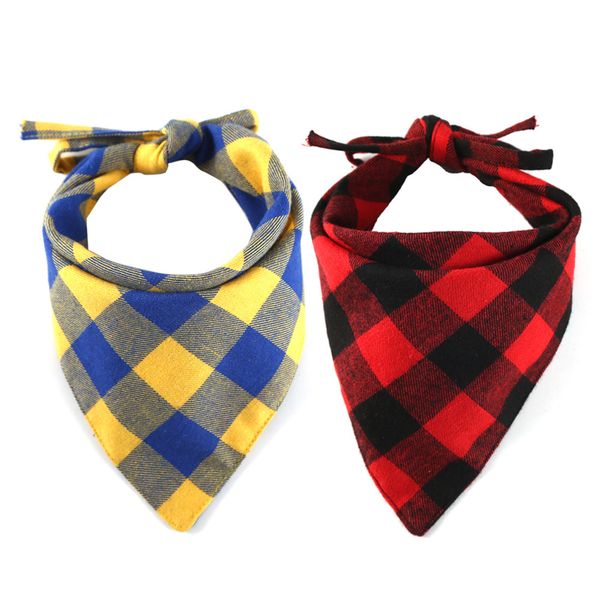 

triangle bandanas adjustable pet cat neck tie bowtie necktie bandana collar neckerchief dog accessories plaid scarf