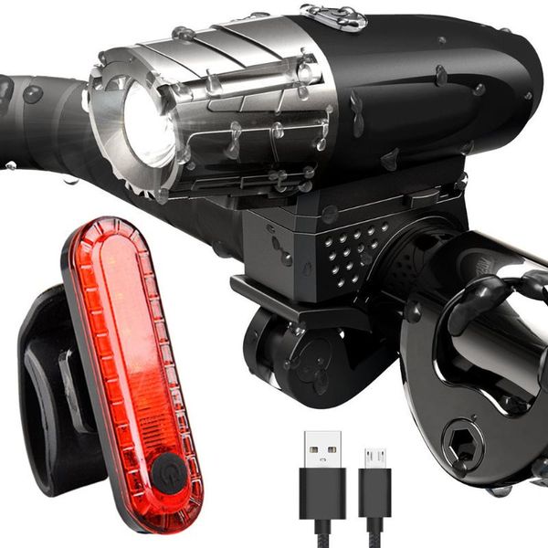 

bike light rainproof usb rechargeable led 220mah mtb front lamp headlight aluminum ultralight bicycle light