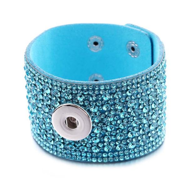 

new leather snap bracelet for women crystal rhinestone leather snap button bracelet fit diy 18mm snap buttons jewel jlliso, Golden;silver