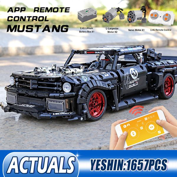

yeshin technic rc ford mustang hoonicorn rtr v2 city car compatible moc-22970 bricks model building blocks for kids 1008
