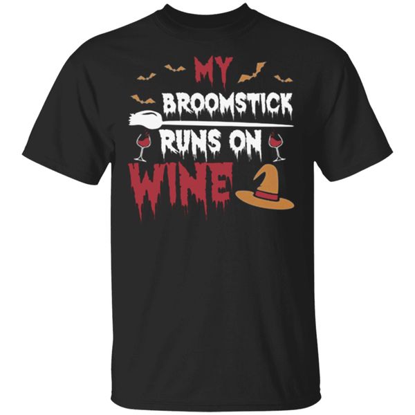 

men's my broomstick runs on wine witch t-shirt size m-3xl summer o-neck tee shirt sport hooded sweatshirt hoodie