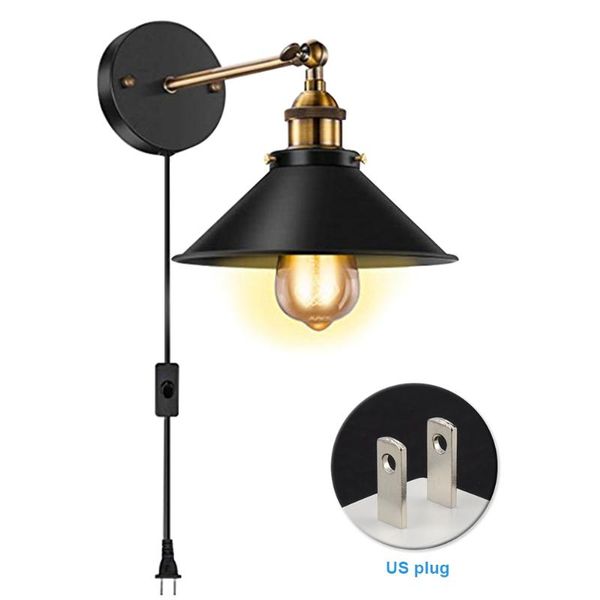 

home decor wall lamp outdoor garden warehouse with led bulb lighting fixture plug in black hardwire iron industrial vintage