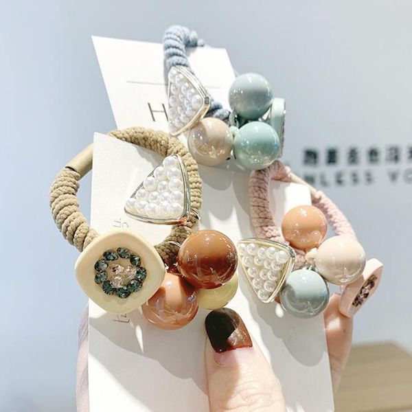 

корейский элегантный веревка браслет scrunchie женщины упругие резиновые ленты аксессуары для девочек tie волос кольцо головной убор держате