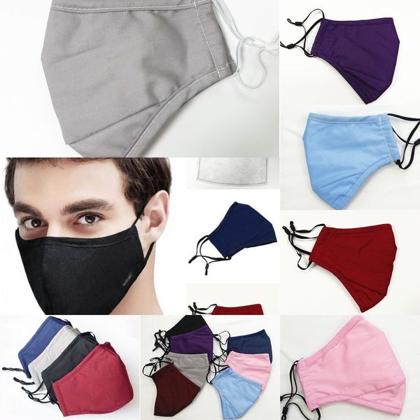 

factory designer reusable face pollution cotton mouth masks pm2.5 carbon filters anti dust adjustable ear loop cloth mas p13gi