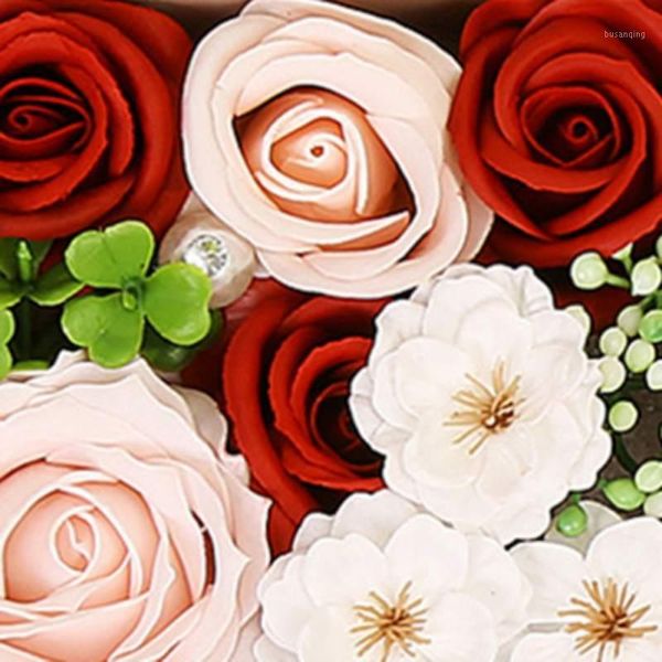 

romantic artificial flower soap rose flower gift box with aroma candle for valentine's day wedding decoration anniversary n1