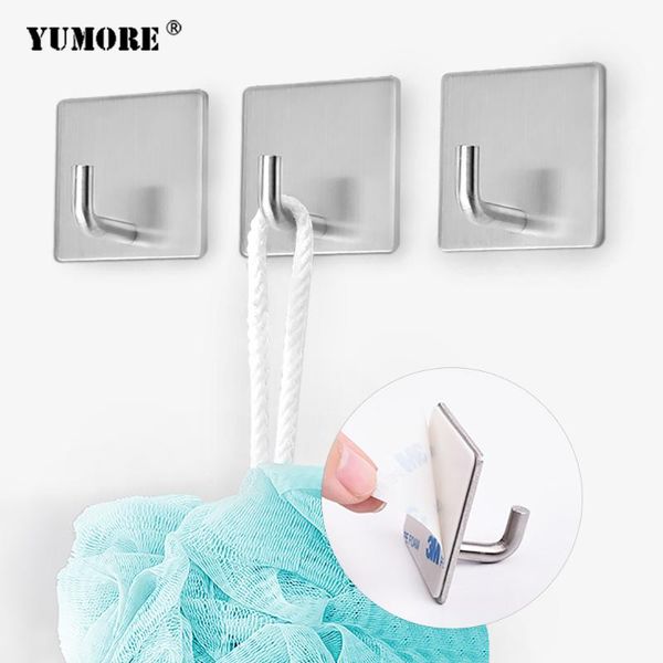 

yumore robe hook door wall towel hook for bathroom 304 stainless steel coat rustproof hanger for kitchen hardware
