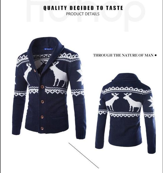 

men sweater autumn new warm collar pullover casual sweaters, White;black