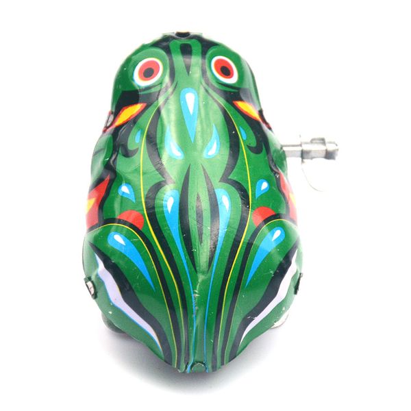 

green tin frog clockwork jumping frog colorful and realistic chinese vintage toys 2020 selling gift of the friend