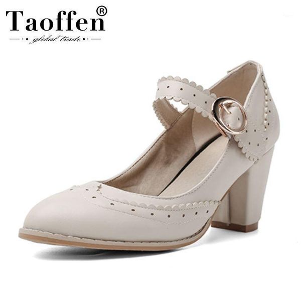 

dress shoes taoffen 6 color size 32-48 women spring pumps high heels sweet concise office lady party female footwear1, Black