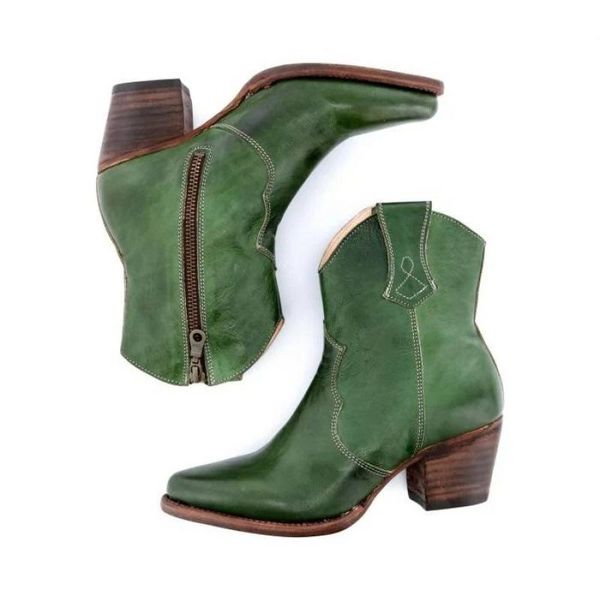 

medium high heel side zipper short women's casual thick heel boots ankle boots women's large 40-43, Black