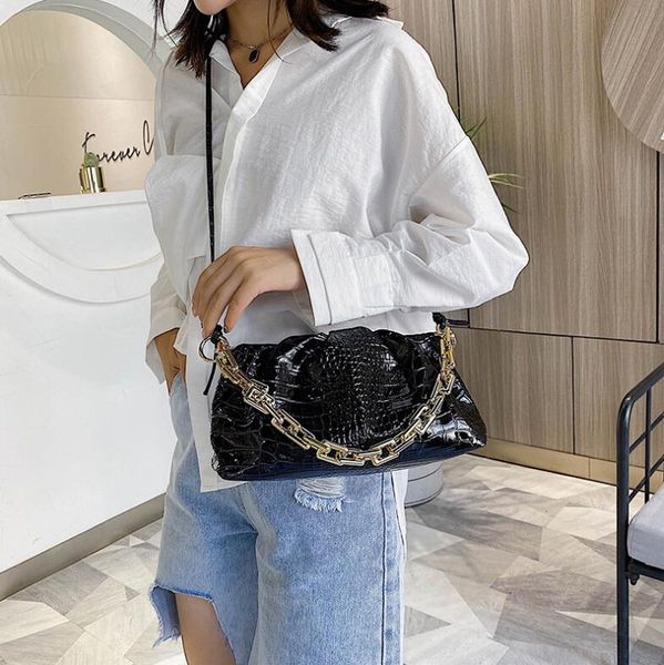 

2020 women handbag purse lady shoulder bag alligator thick chain totes fashion party bag crossbody