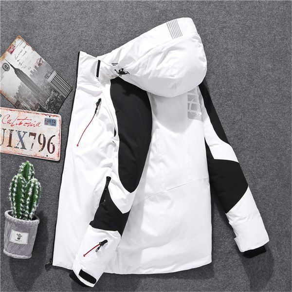 

0% white duck down men's winter white jacket 2020 new arrival fashion hooded short men down jacket thick warm coat, Black;brown