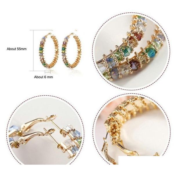 

new fashion trendy women earrings jewelry yellow gold plated cz big earrings hoops for girls jllroa bdedome, Golden;silver