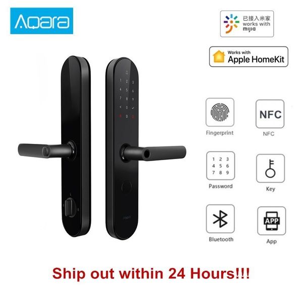 Nuova Aqara N100 Smart Door Block Fingerprint Bluetooth Password Bluetooth NFC Unlock Lavora con Mijia HomeKit Smart Lanciaggio con campanello Y200407