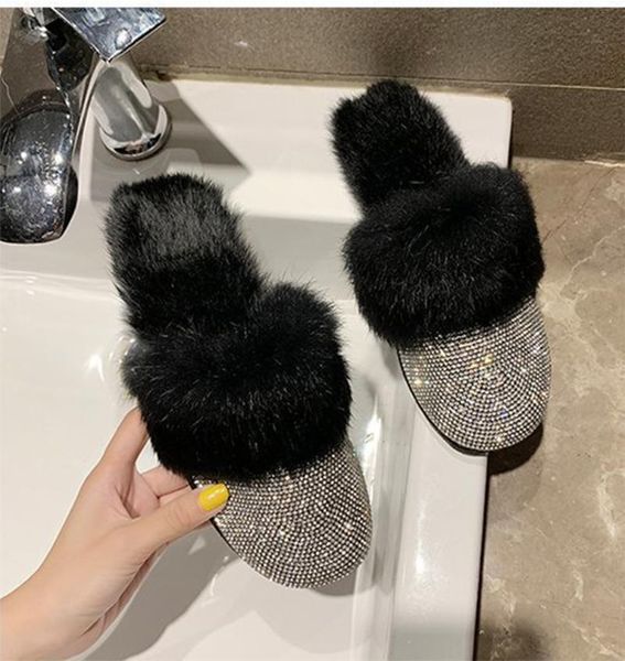 

slippers 2021 women's trendy plush, Black