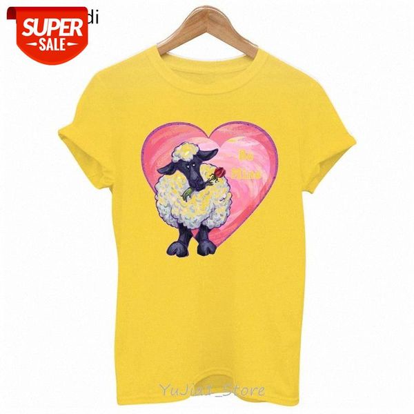

Sheep Valentine'S Day Graphic Print Tshirts Women Clothes 2021 Funny Love T Shirt Femme Harajuku Shirt Summer Tops Tee #P31W, White